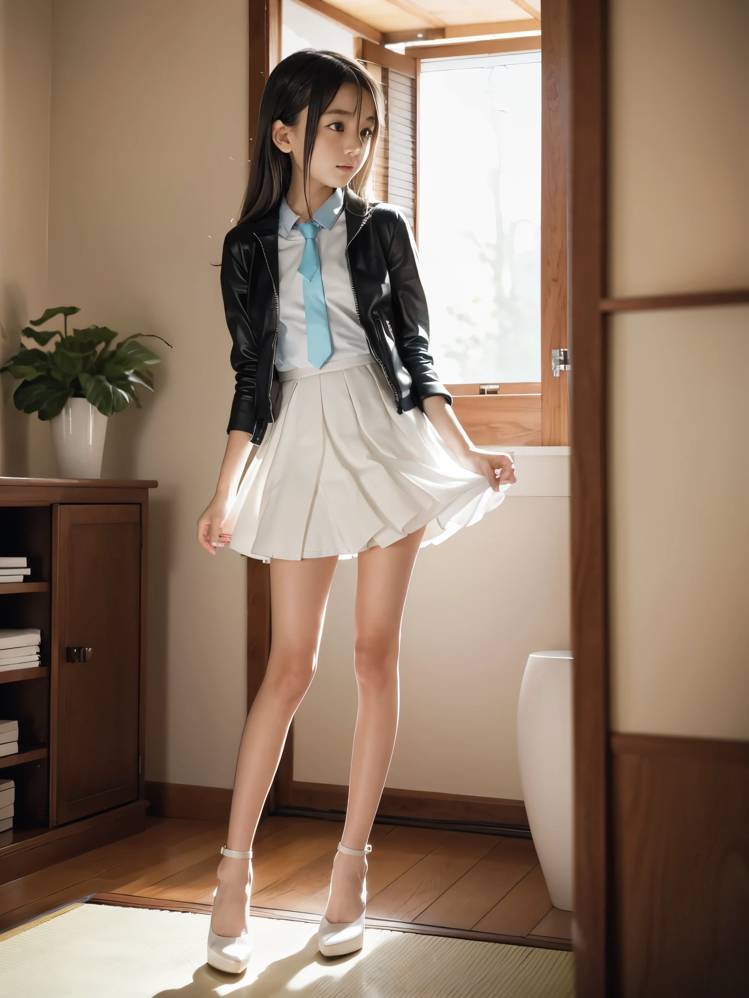 girl with　slender　a short skirt --auto