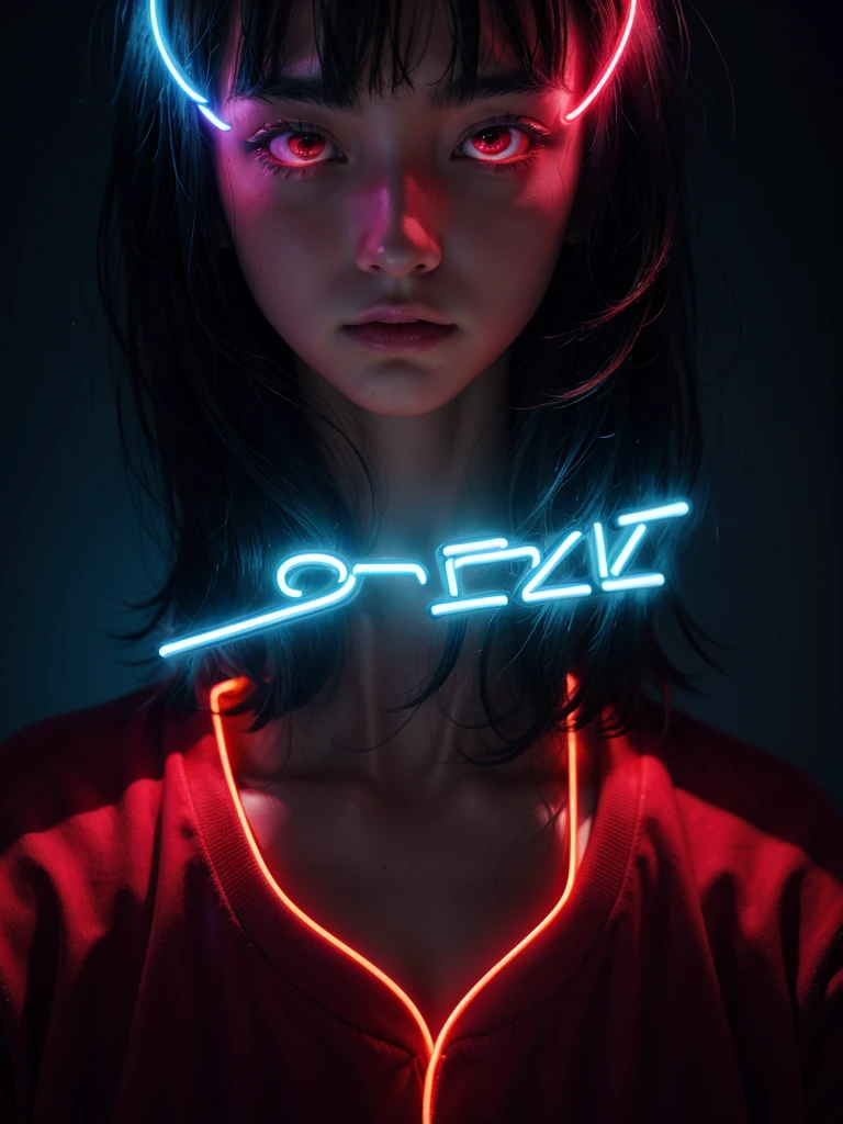 (Neon logo), (red), (blue) and (dark)