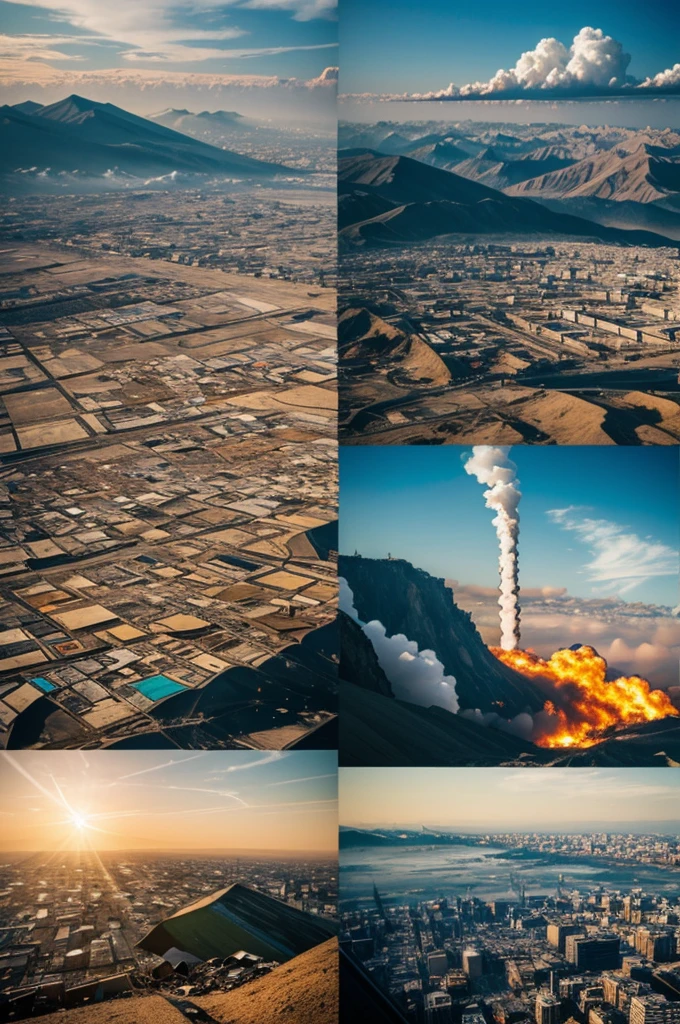 A collage of images that represent pollution 