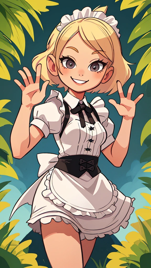 Animal Maid girl Blonde Beauty smile Looking at me Waving
