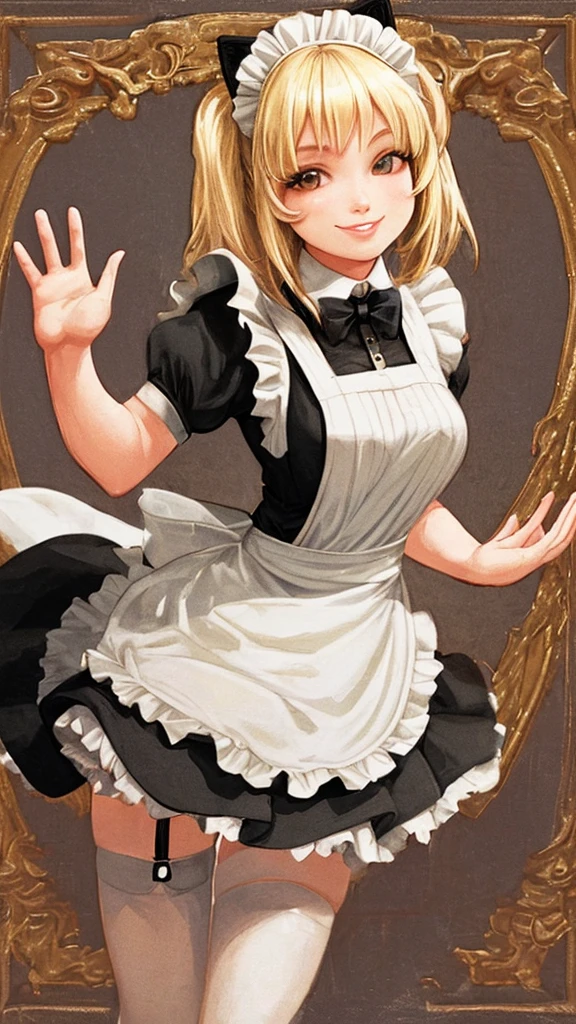 Animal Maid　girl　Blonde　Beauty　smile　Looking at me　Waving