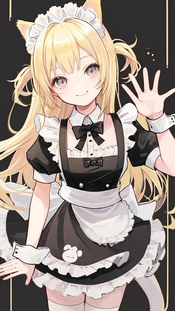 Animal Maid girl Blonde Beauty smile Looking at me Waving