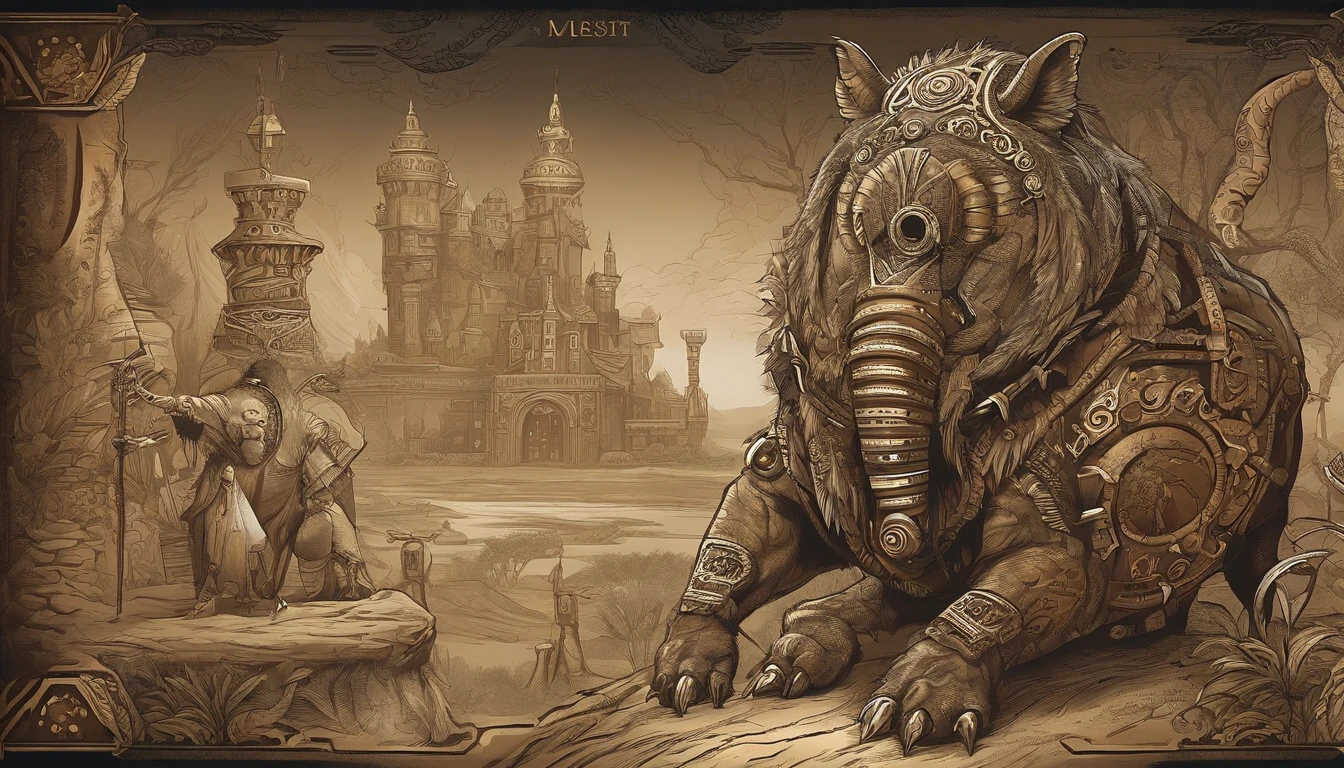 Old anime style, artbook, comicbook, RPG, futuristic tribal, tribalpunk. Magical beast man, wearing glowing magical tribal armor, stone skin with carved magic marks, dynamic pose, full body, face with glowing magical tribal tattoos with warm tones, beast features, beast tail, beast fur on ears, glowing eyes , using a magical long spear with glowing magical markings. A magical village in a kingdom of an ancient civilization with mystique, with buildings with neon details, with magical vegetation mixed in with the huts. Wide scenery, cinematic scene with several layers of depth, dynamics, magical lighting.