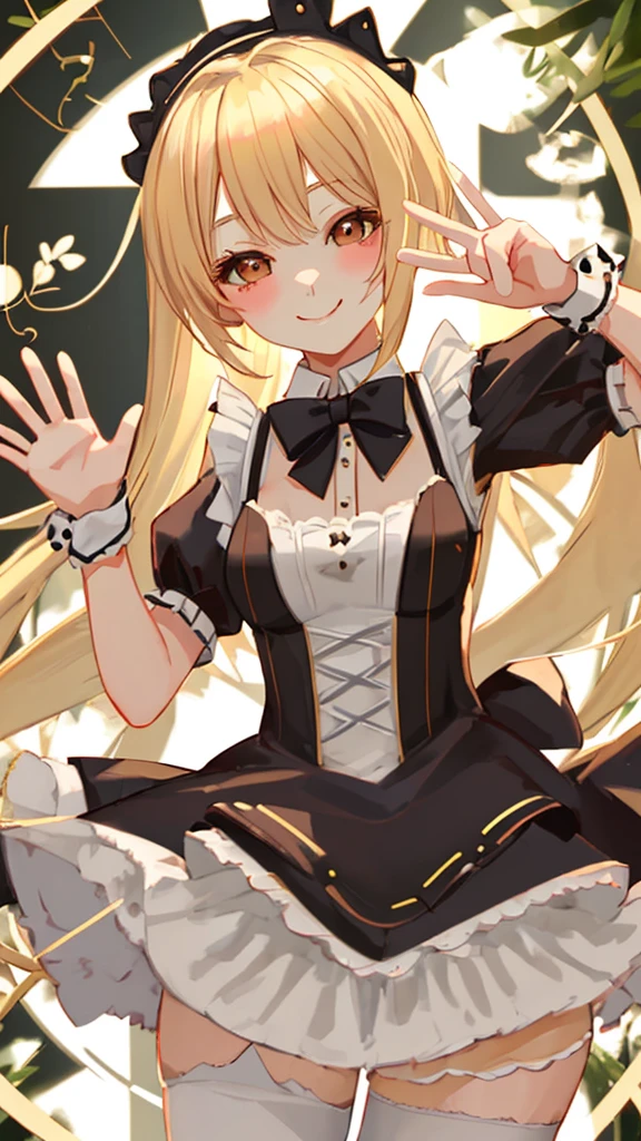 Bunny Maid　girl　Blonde　Beauty　smile　Looking at me　Waving