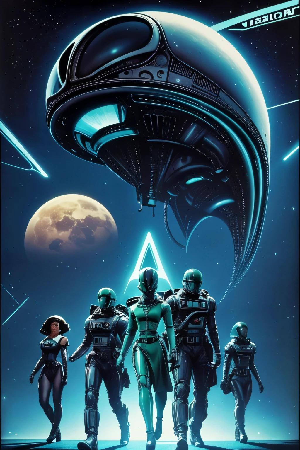 Retro futuristic, retro futurism, Science fiction, 1950s, 1960s, 1970s, aliens, (((alien))),