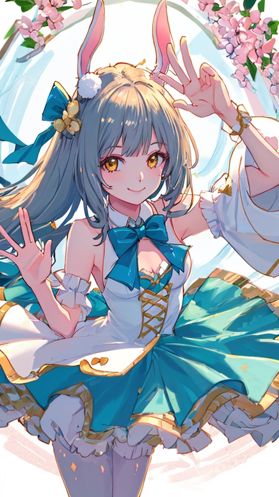 bunny girl Beauty smile Looking at me Waving