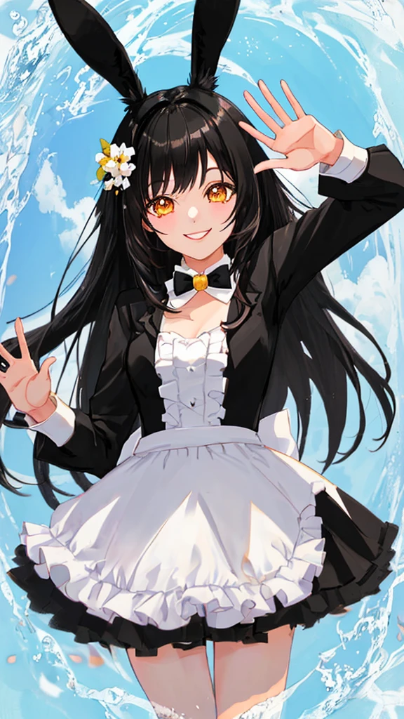 bunny　girl　Black Hair　Beauty　smile　Looking at me　Waving