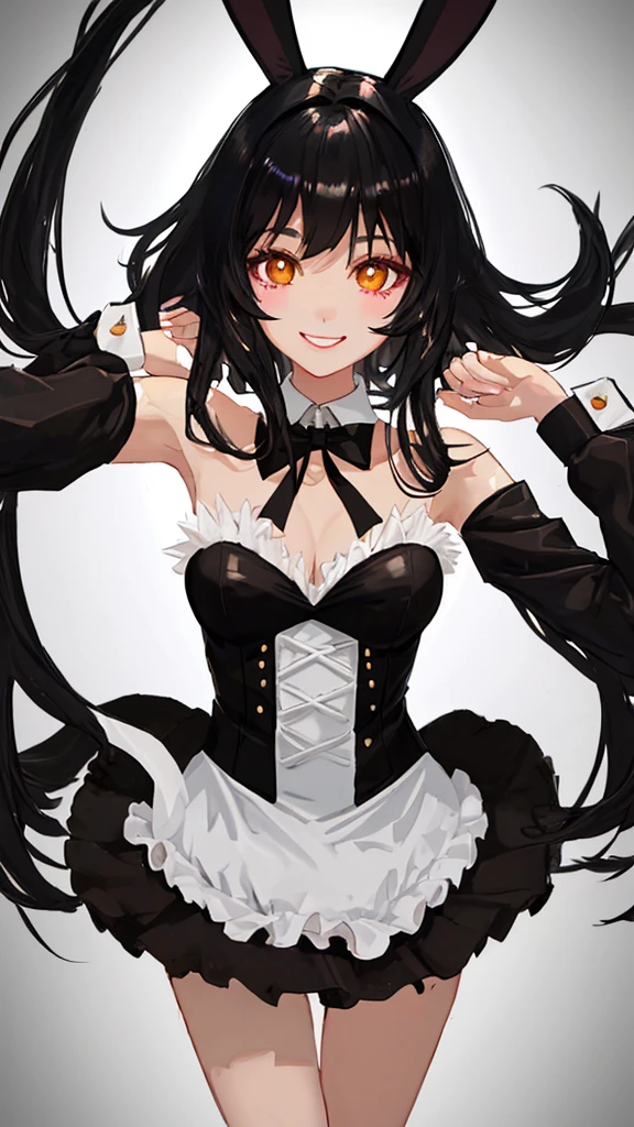 bunny　girl　Black Hair　Beauty　smile　Looking at me　Hands are stretched out here