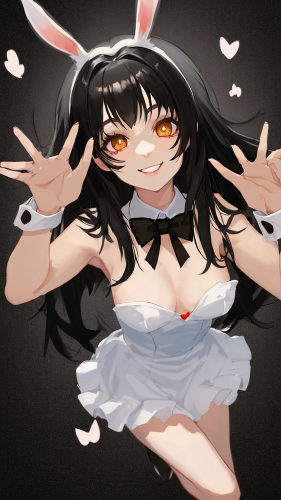 bunny girl Black Hair Beauty smile Looking at me Hands are stretched out here