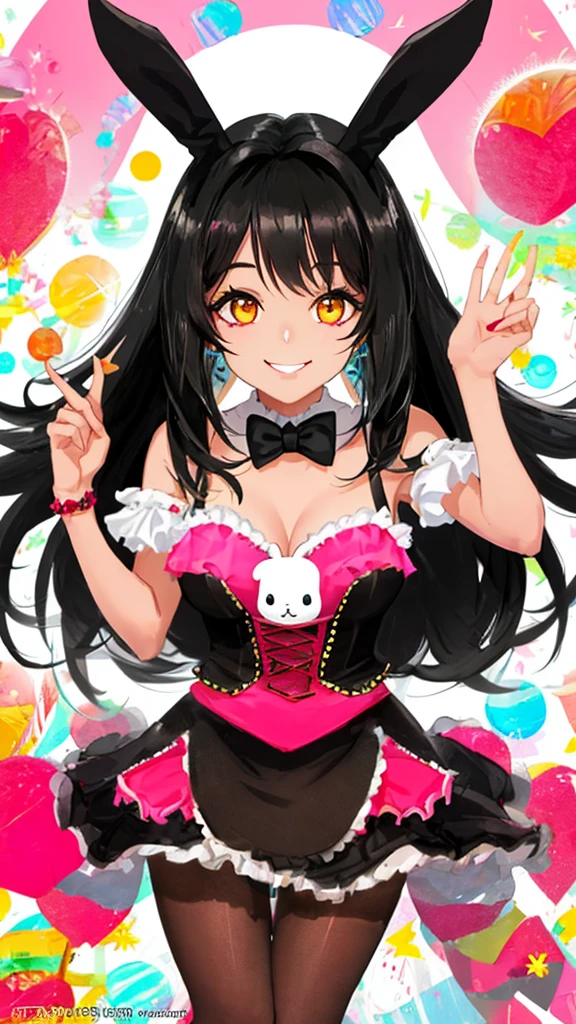 bunny　girl　Black Hair　Beauty　smile　Looking at me　Model pose