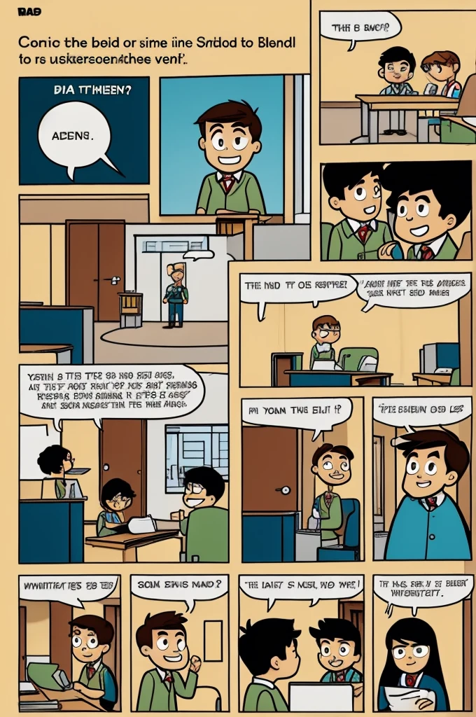 Comic about how to behave at school animated