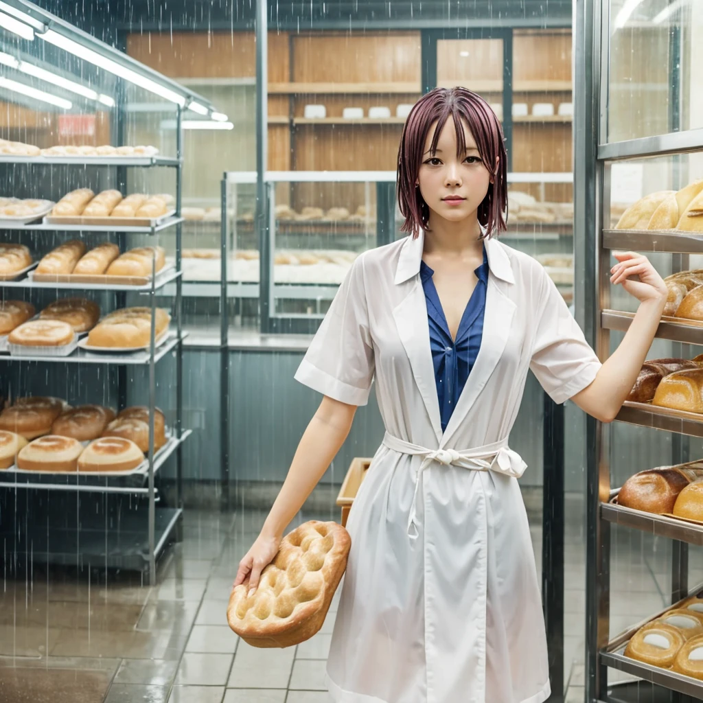 Yuno from beastars in rain-wet (bakery)