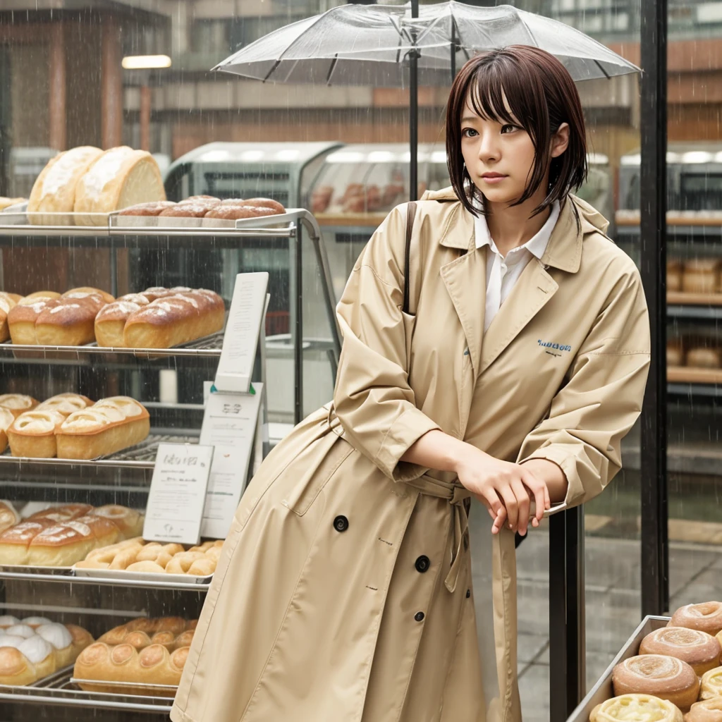 Yuno from beastars in rain-wet  (bakery)