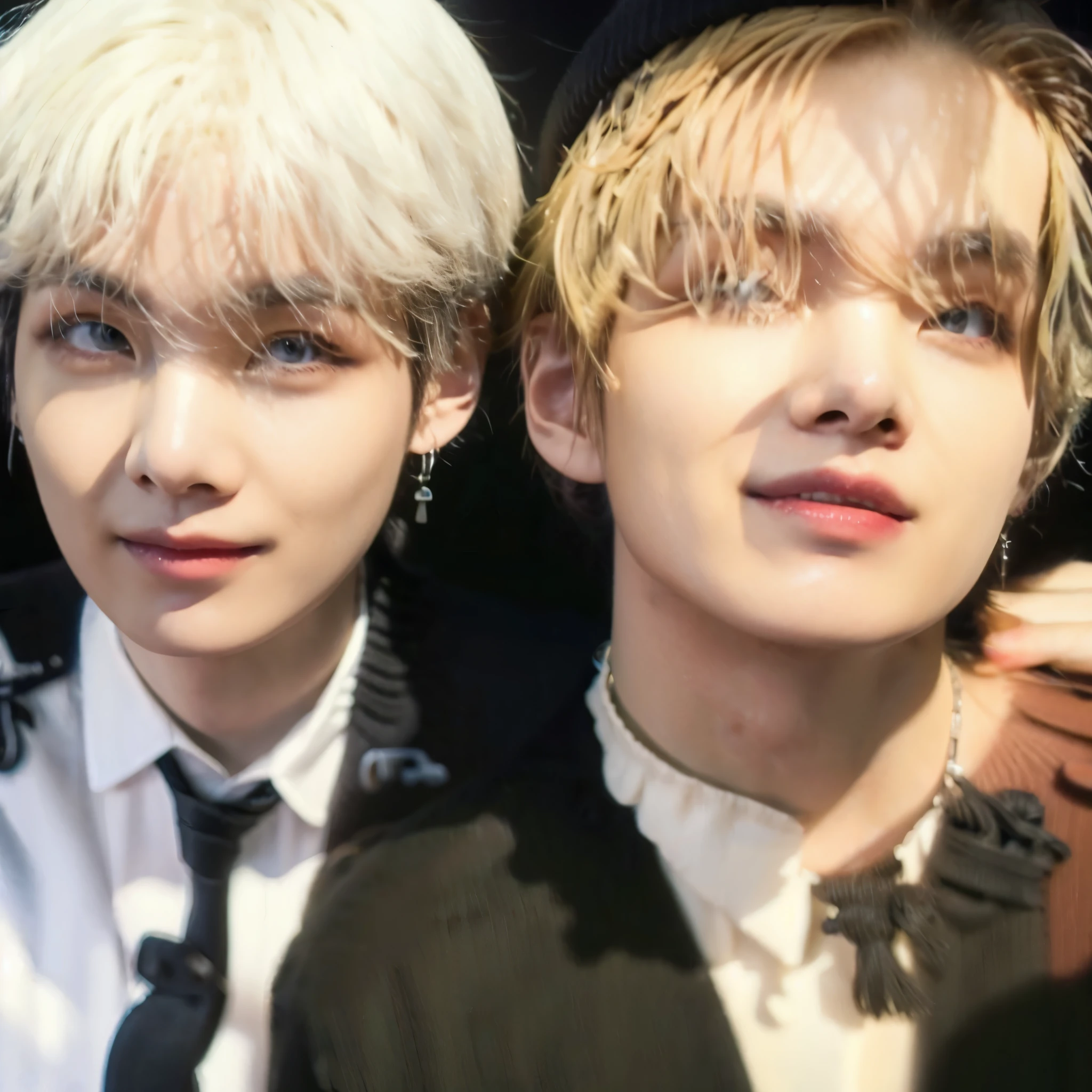 Taehyung and yoongi posing happily