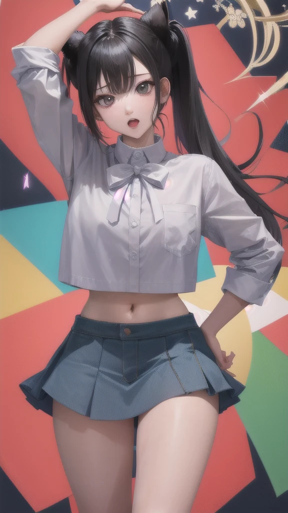 Lewd, naked, wide open thigh, mini skirt,but buble, stocking,masterpiece, young girl, twintail, ultra hd, kitagawa marin, thick thigh,