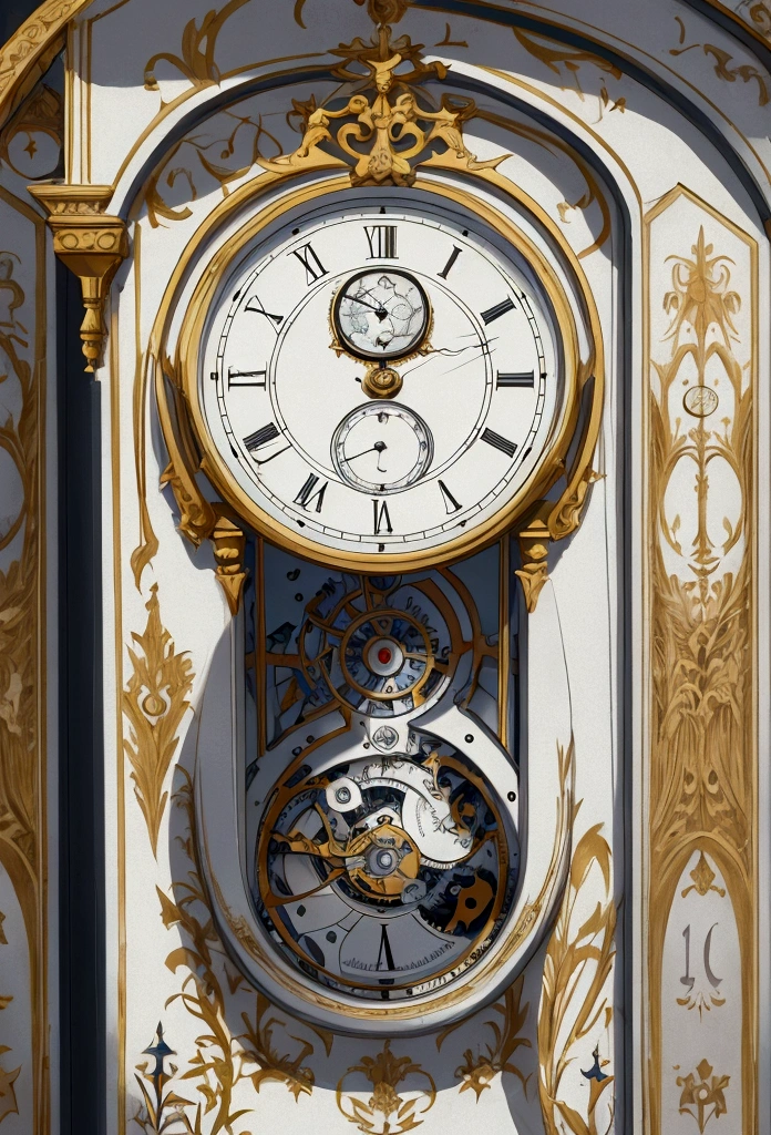 Wonderland white habit holding a rede clock