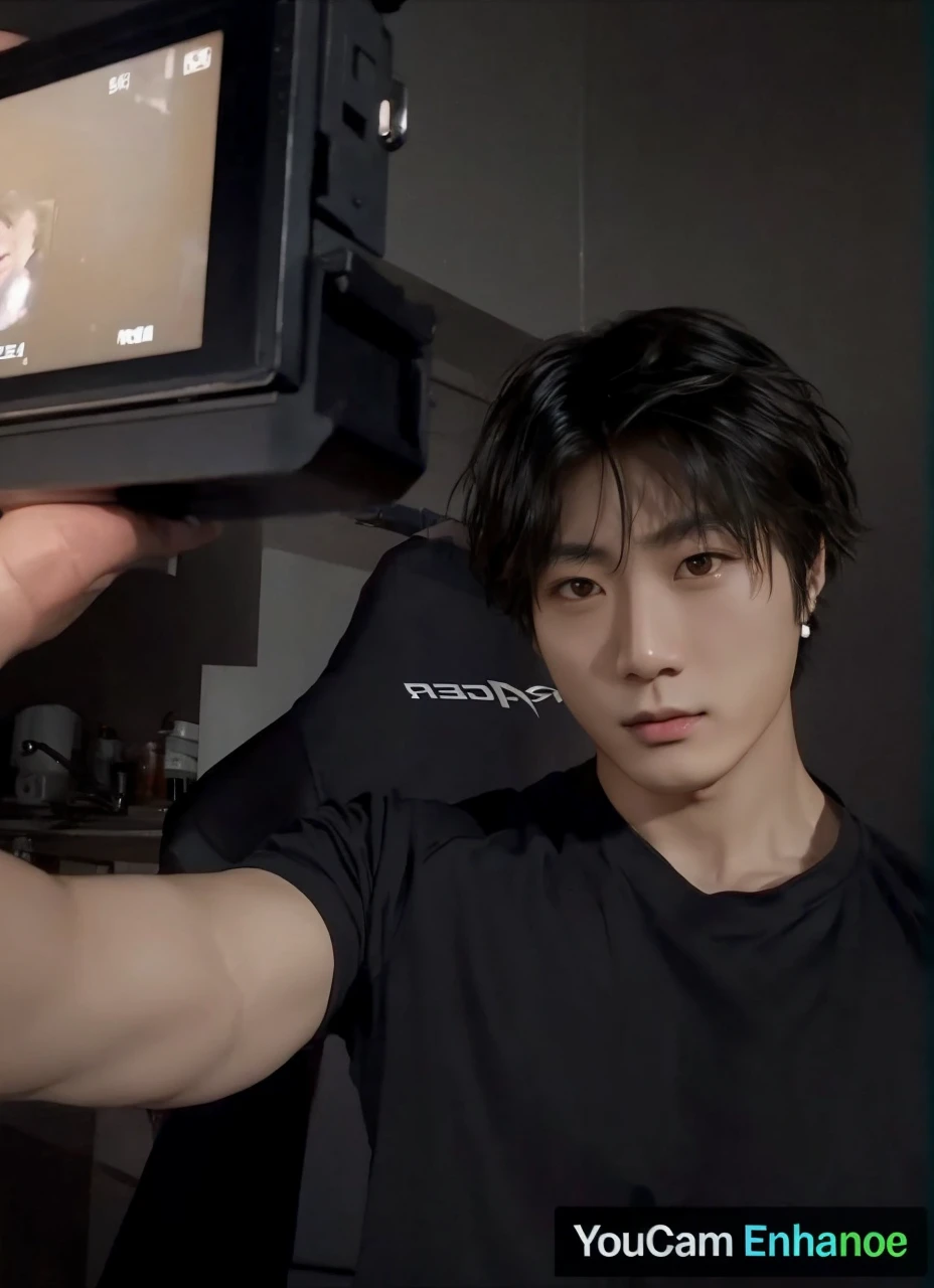 asian man taking a picture of himself, inspired by jeon jungkook