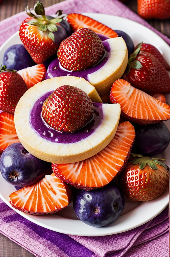 Purple and orange strawberry
