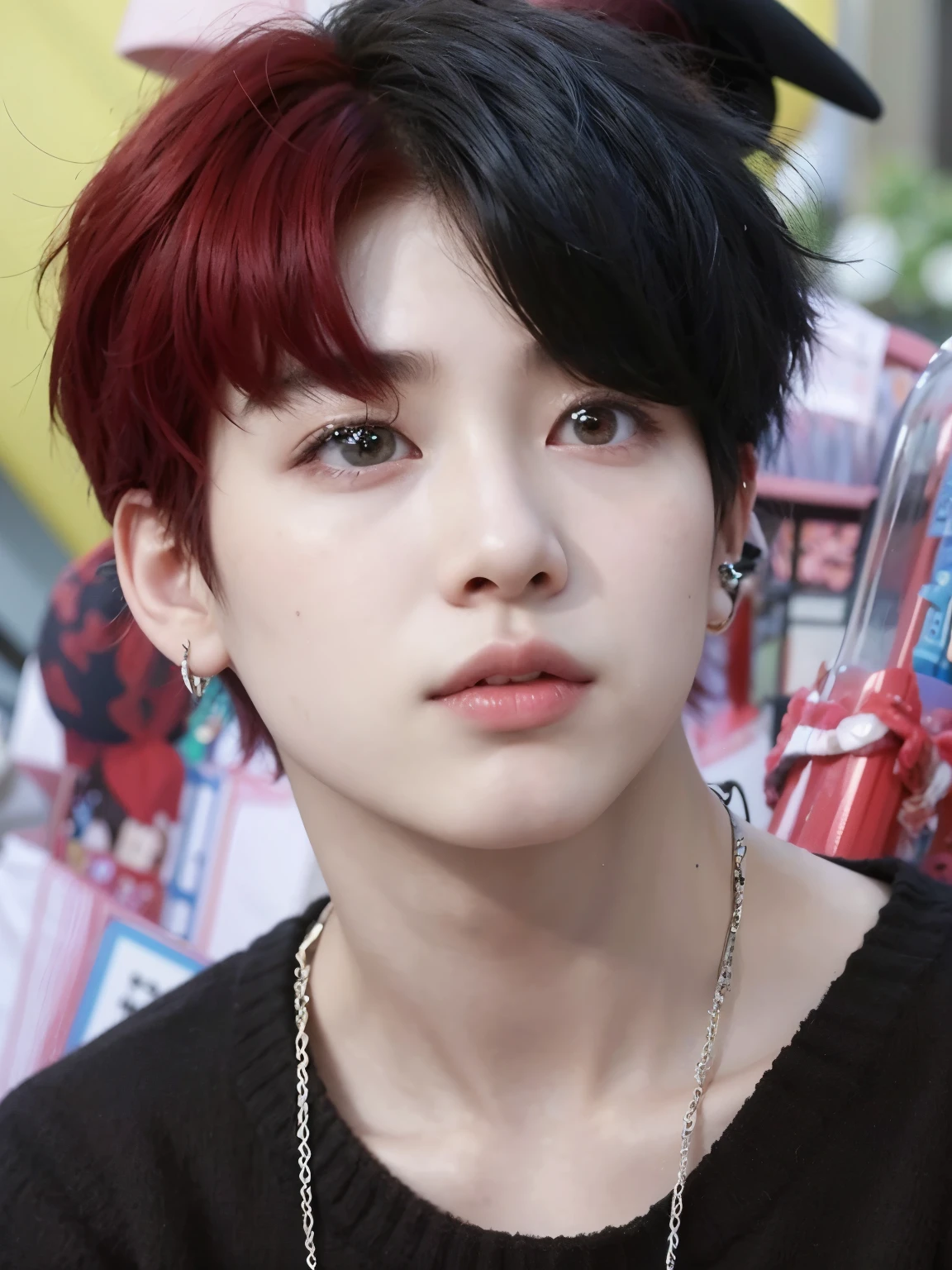 Arafa woman with colored hair sitting at a table, jung jaehyun, adorable and pale korean face, ulzzang inteligente, Kim Doyoung, with short hair, jossi do blackpink, Hong Jun Hyung, Tae June Kim, ulzzang, the hime cut, Jaeyeon Nam, xqc, park jimin, tomboy short platinum hair