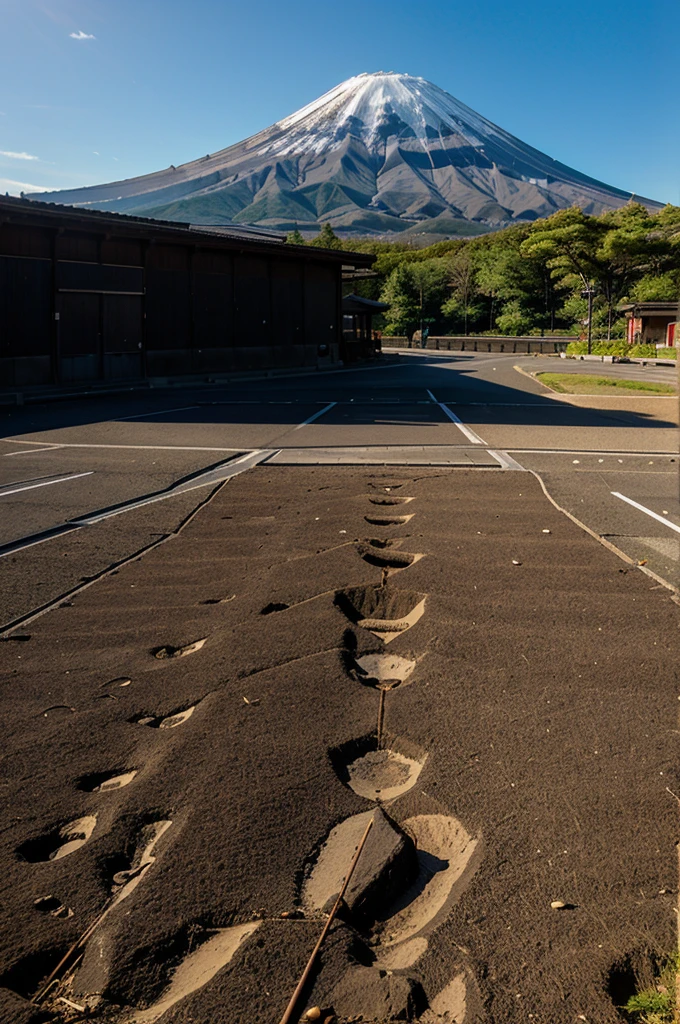 Make a photo with the ground of Mount Fuji