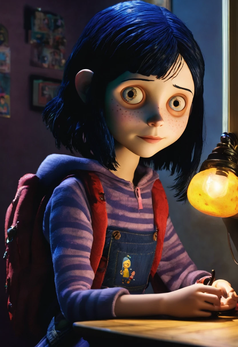 "Girl in world of Coraline temática dark".