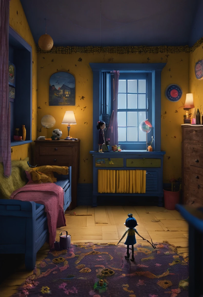 "Girl in world of Coraline temática dark".