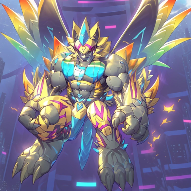 (Solo. masterpiece. official art. 8k. best quality. detailed full body. full body.)
(situation 1 : dominating Zeraora. Zeraora is over 1000 meters long. focus GIANT mechanical Muscular Zeraora is trampling the city. Looking down. macro. stomp. Low-angle perspective. emphasizing the immense size.He is much bigger than a skyscraper. Giga Giants. looking down. foot focus, (soles:1.2))
(situation 2 :smoke and flames rising from the destruction in the city)
(Additional details 1: wearing a full-face helmet. golden armor. high-tech bio-mecha armor. real texture material. whole body shines like metal. Wearing cyberpunk mecha. emphasizes the muscles. suit fully made of metal. intricate armor. Robotic suit. suit fully made of metal. cyborg. The Phoenix Wolf. The_Phoenix_Wolf.).
(Additional details 2: (Detailed head. Detailed Body. Detailed abs. gigantic muscles. HYPER MUSCLES. Gigachad Muscular. big muscle. pecs. triceps. traps. unusually developed muscular body. body full of huge muscles. showing off muscles. pectorales enormes. Exaggeratedly huge muscles. huge muscles. long legs.).
(Additional details 3: Spread wings. It has wings. have big wings. The claws are sharp. Sharp teeth).
(Additional details 4: golden hyper penis. hyper golden penis. big penis)