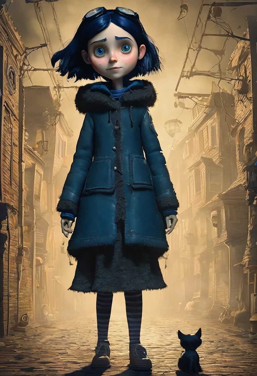 "Girl in world of Coraline temática dark".