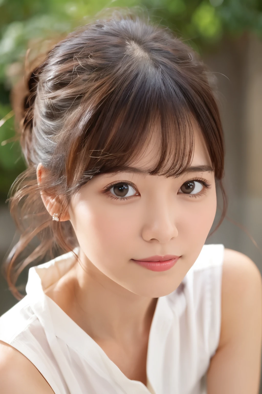 (High reality photograph, high resolusion), Skinny Japanese lady, 30 years old, cute face, detailed face, detailed eyes, various hair style, skinny figure, correct body anatomy, ((looking straight ahead)), facing the camera directly, single photo, a photo captured the best moment expressing the beauty and brains, ((with simple background))
