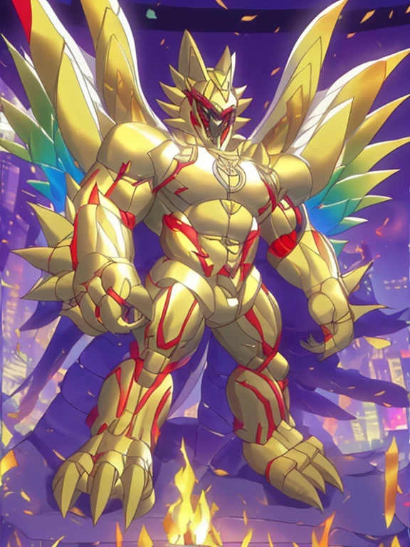 (masterpiece. official art. 8k. best quality. detailed full body. full body.)
(situation 1 : dominating The Phoenix Wolf. The Phoenix Wolf is over 1000 meters long. focus GIANT mechanical Muscular The Phoenix Wolf is trampling the car. Looking down.)
(situation 2 :smoke and flames rising from the destruction in the city)
(Additional details 1: Wearing golden Armor. Cape. Helmet. real texture material. whole body shines like metal. emphasizes the muscles. suit fully made of metal.Robotic suit).
(Additional details 1.5: The arms are golden. The lower half of the body is golden. The wolf-shaped helmet has sharp fangs. The whole body is golden. There is a ring above the head.).
(Additional details 2: Detailed head. Detailed Body. Detailed abs. gigantic muscles. HYPER MUSCLES. Gigachad Muscular. big muscle. pecs. triceps. traps. unusually developed muscular body. body full of huge muscles. showing off muscles. pectorales enormes. Exaggeratedly huge muscles. huge muscles. long legs.).
(Additional details 3:Spread wings. It has wings. The claws are sharp. Sharp teeth.). He is laughing defiantly. The claws are sharp. Sharp teeth.).
(Additional details 3.5 : nj5furry, He is laughing defiantly. medieval armor.). (Additional details 4: golden hyper penis. hyper golden penis. big penis)