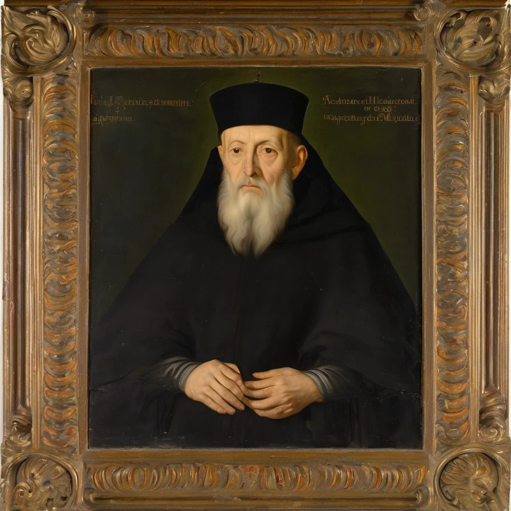 Oil painting, 16th century, abbot
