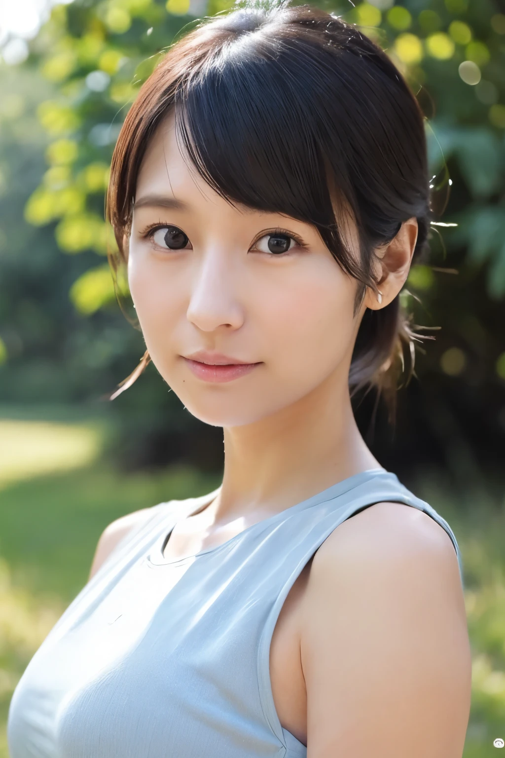 (High reality photograph, high resolusion), Skinny Japanese lady, 30 years old, cute face, detailed face, detailed eyes, various hair style, skinny figure, correct body anatomy, ((looking straight ahead)), facing the camera directly, single photo, a photo captured the best moment expressing the beauty and brains, ((with simple background))