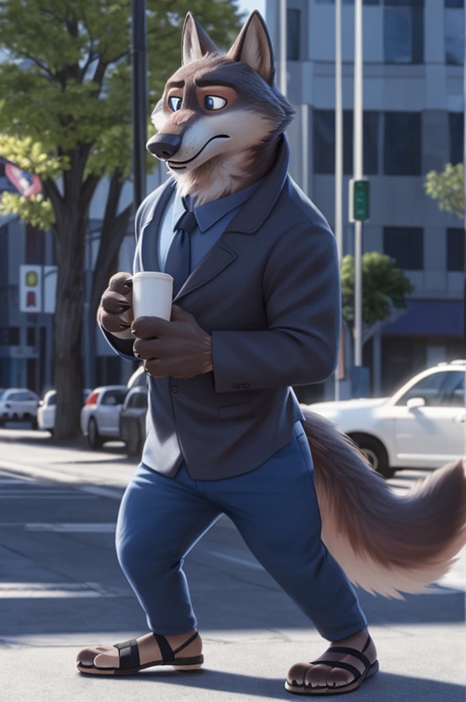 Emilia (Zootopia), wolf, Gray Fur, (brown body:1.3), Blue eyes, Zootopia, dressed,blue jacket,shirt,blue pants,red,women'sandals,female ,canine, wolf, detailed fur, Female, second, paw pads, finger claws, At the viewer, 5 fingers, paws, 5 fingers,I'm sitting in the office and working,mood,open mouth, cameras with flash, loves,розовые women'sandals,
BREAK from nextel, for dating, by xenoforge, (difficult, high detail, film photography, soft focus, RAW, fluororealism, realistic, photorealistic, analogle, Subsurface scatteringсняется носить sandals на каблуках,
masterpiece, Best quality, ultra realistic, 8 thousand.)