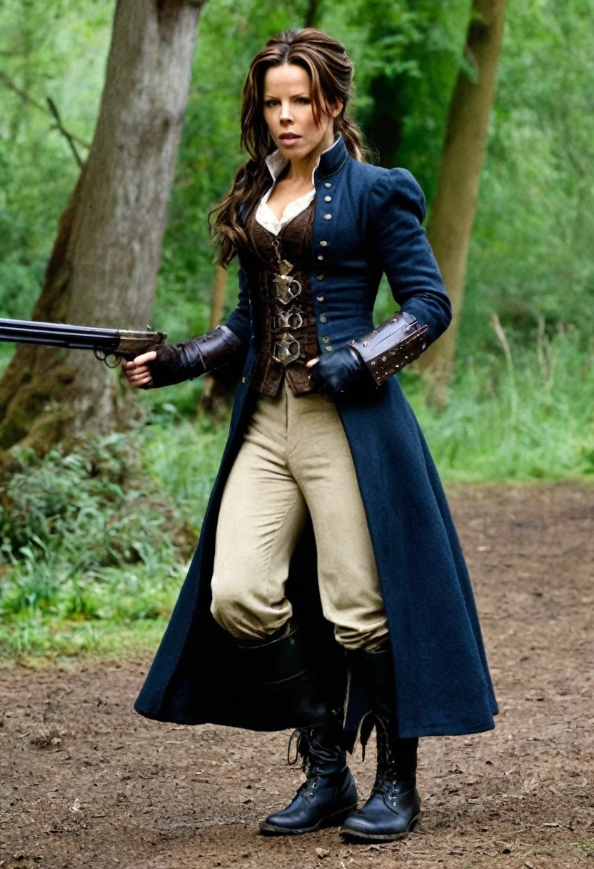 (Kate Beckinsale) as Anna Valerious is often seen wearing period clothing that reflects her noble status and combat life. She wears a combination of traditional Romanian attire with practical elements for monster hunting., including corsets, long skirts, combat boots and a leather coat.