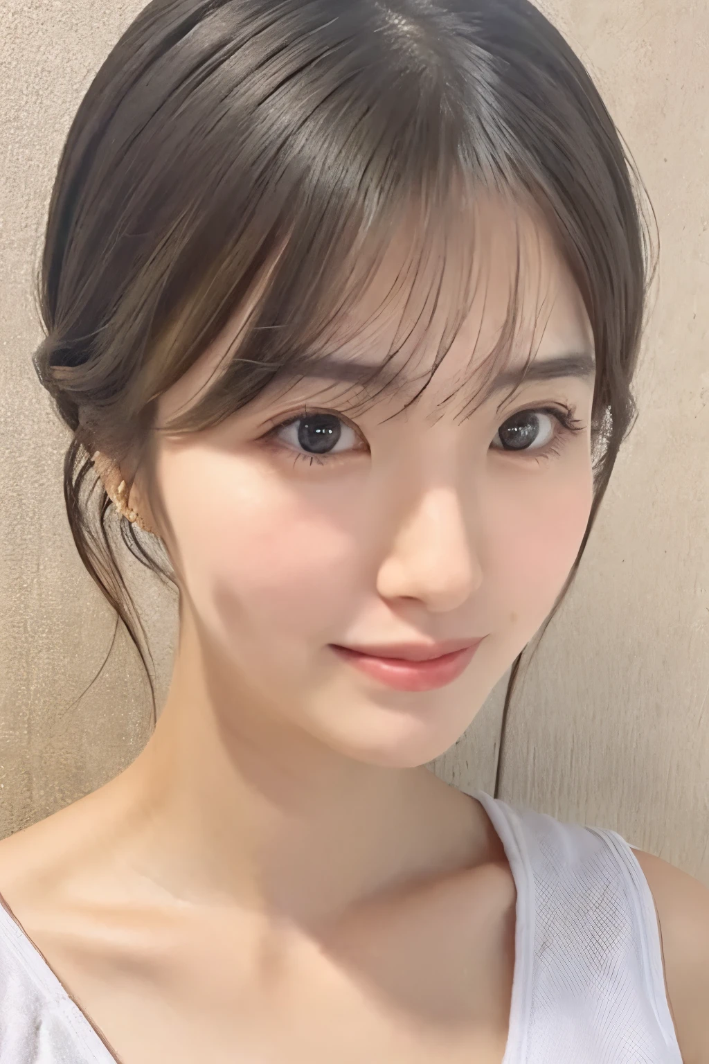 (High reality photograph, high resolusion), Skinny Japanese lady, 30 years old, cute face, detailed face, detailed eyes, various hair style, skinny figure, correct body anatomy, ((looking straight ahead)), facing the camera directly, single photo, a photo captured the best moment expressing the beauty and brains, ((with simple background))