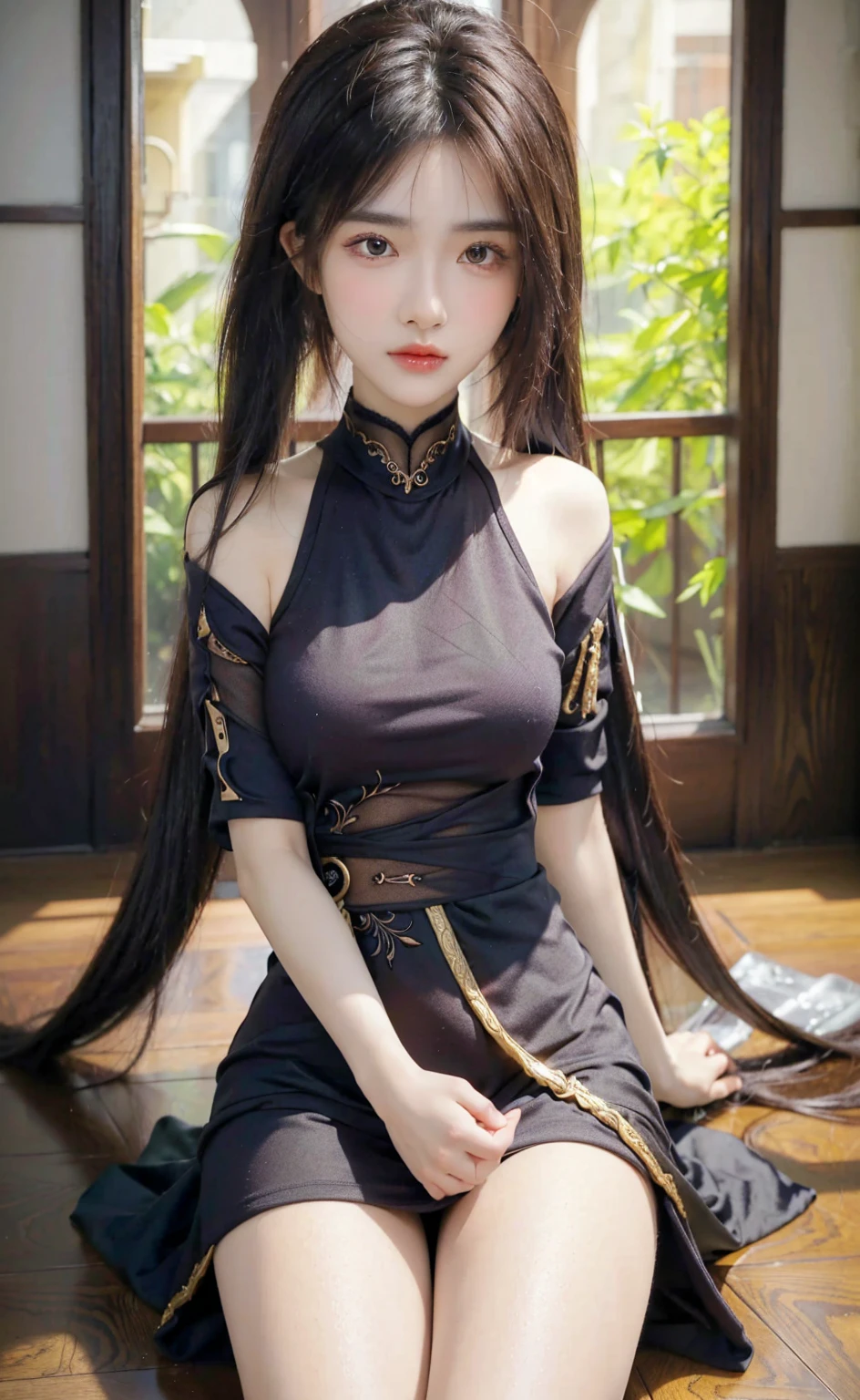 (Best quality, 8k, Masterpiece :1.3), upper bod y, Sharp focus :1.2, Beautiful woman with perfe ct figure, Highly detailed facial and skin textur e, Detailed eyes, Double eyelids, Interior view, :
erpect lighting, Glowing skin,