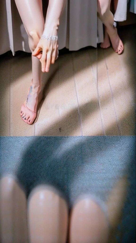 a hyper-realistic surreal nonsense many men and many women very well dressed with no sex are fused with a peculiar bizarre nonsense shape where the head is glued to the LEG in strange positions, beach background