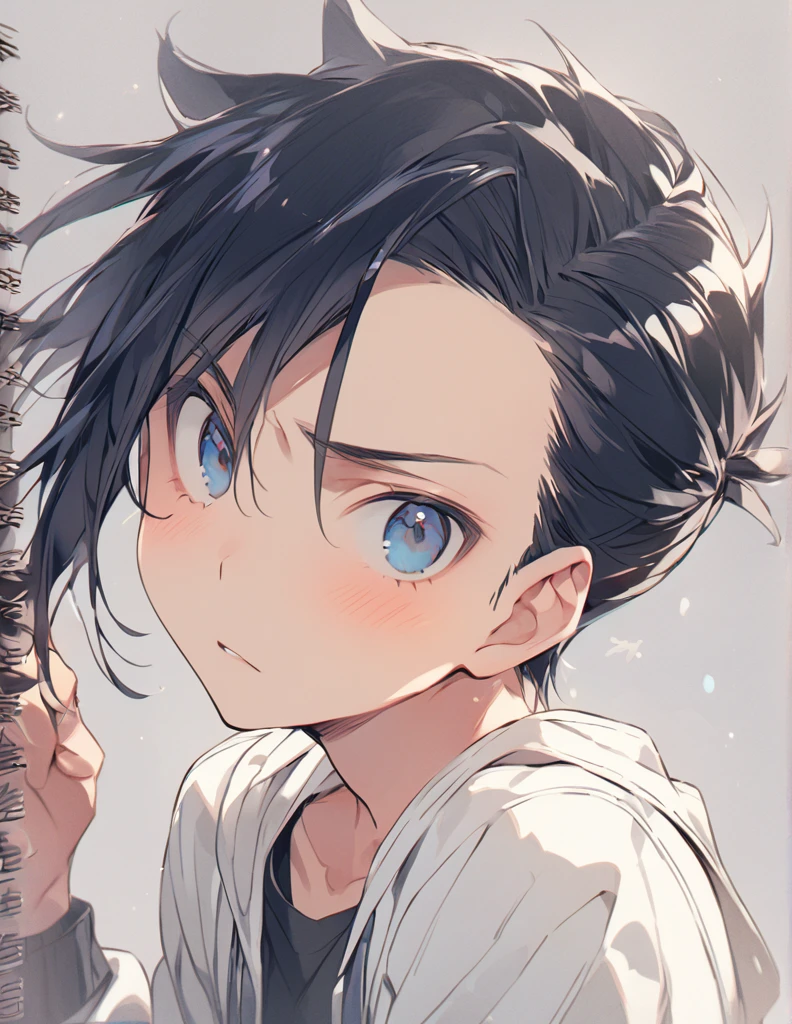  黒 ponytail hair スケッチ