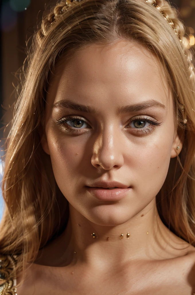 a beautiful blonde woman, beautiful golden blonde hair, detailed eyes, beautiful detailed lips, extremely detailed face, long eyelashes, in egypt, wearing a traditional outfit, (best quality,4k,8k,highres,masterpiece:1.2),ultra-detailed,(realistic,photorealistic,photo-realistic:1.37),HDR,UHD,studio lighting,ultra-fine painting,sharp focus,physically-based rendering,extreme detail description,professional,vivid colors,bokeh,portrait