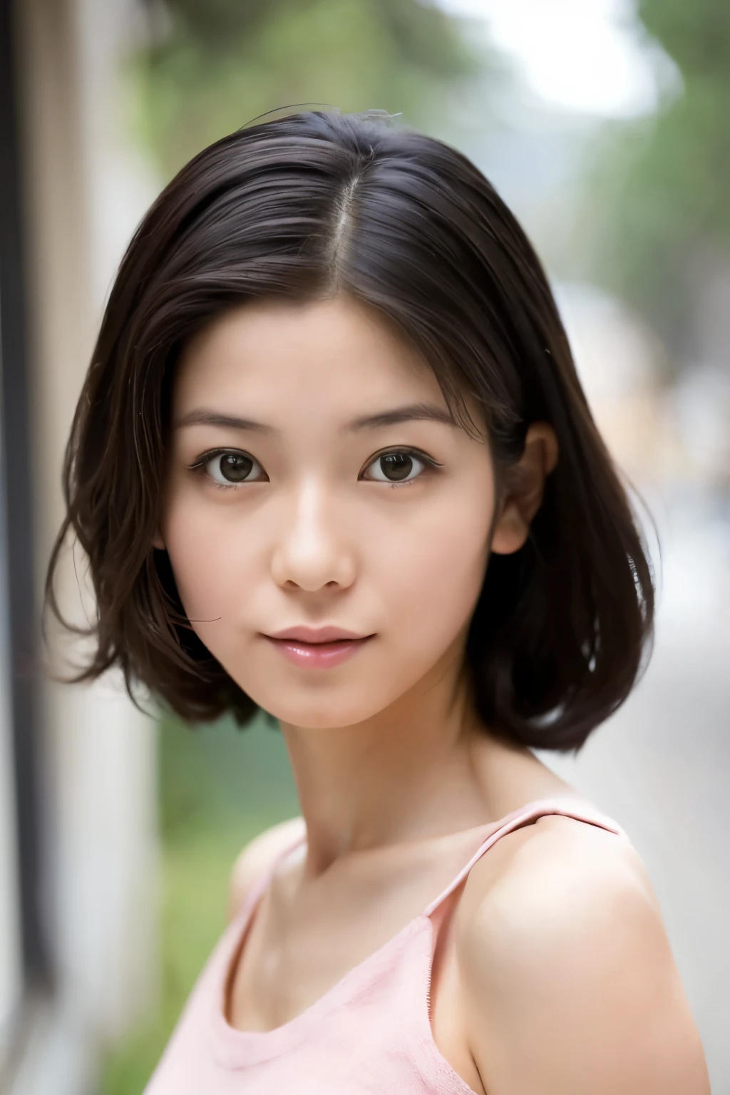 (High reality photograph, high resolusion), Skinny Japanese lady, 30 years old, cute face, detailed face, detailed eyes, various hair style, skinny figure, correct body anatomy, ((looking straight ahead)), facing the camera directly, single photo, a photo captured the best moment expressing the beauty and brains, ((with simple background))