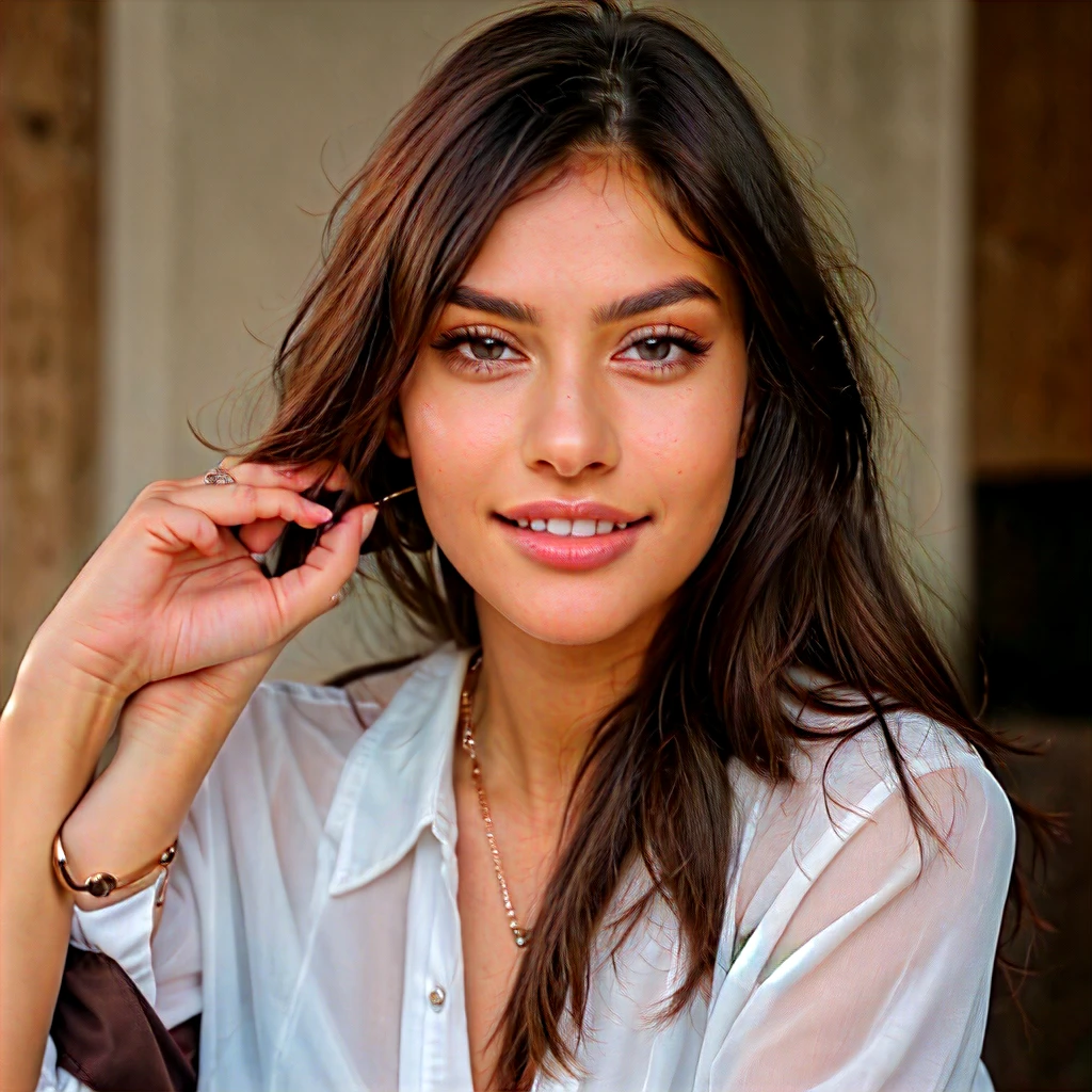 1 fille dans, 19 ans, seulement, photo realiste , une belle fille kabyle algérienne, cheveux brun clair ondulés, Bijoux kabyles, Kabylian hair style, cheveux mi-longs, beau visage berbère kabyle, yeux marron clair-vert, peau claire, visage mince, corps des coureurs, portant une robe traditionnelle berbère kabyle, (peau texturée, pores de la peau:1.1), chair de poule, Pose séduisante, (Extérieur:1.1), Parc national du Djurdjura en arrière-plan, ensoleillé, Lumière naturelle, Nikon Z8 + NIKKOR Z 24-120 mm f./4S