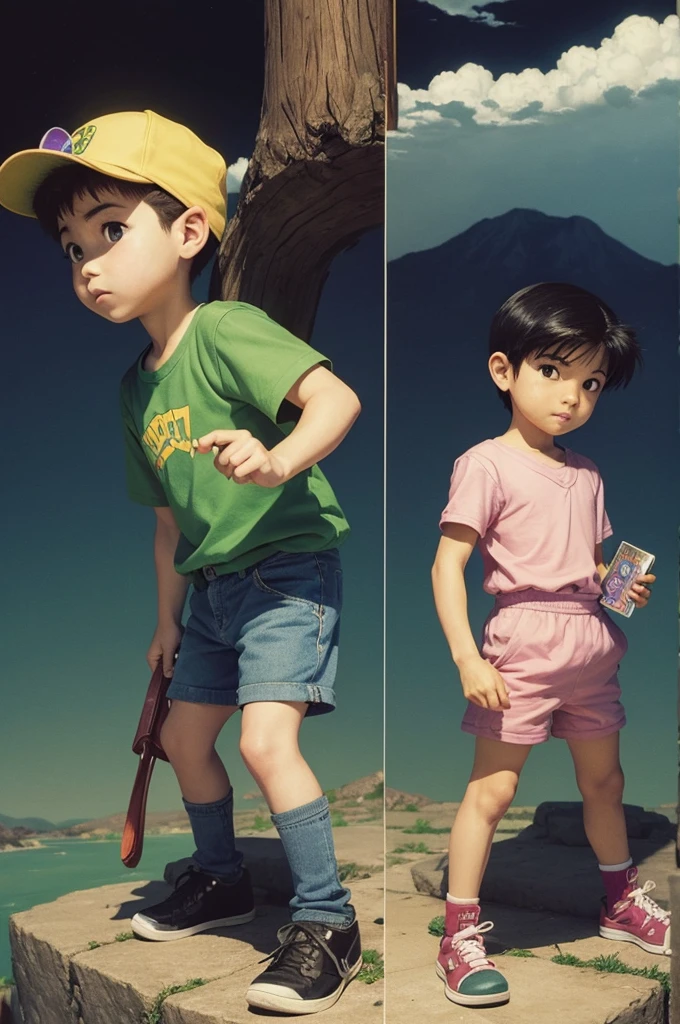 Cria um art de Ness & Lucas de EarthBound com sprites do snes