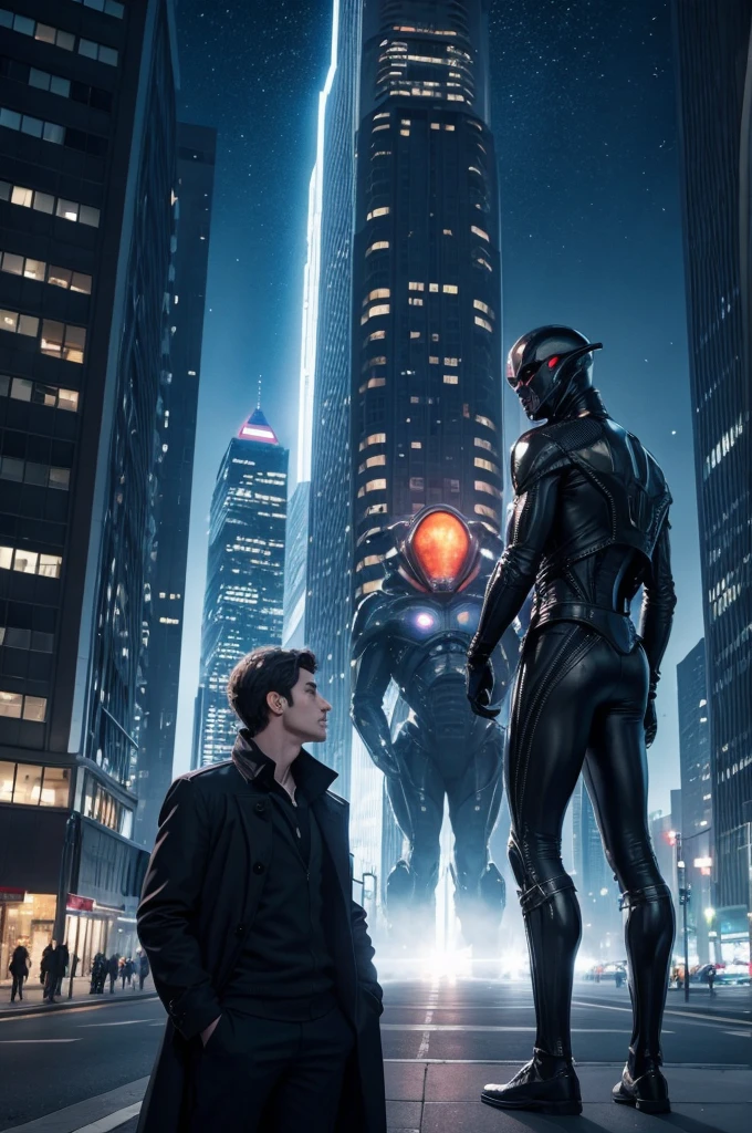 Make men together with aliens in a city