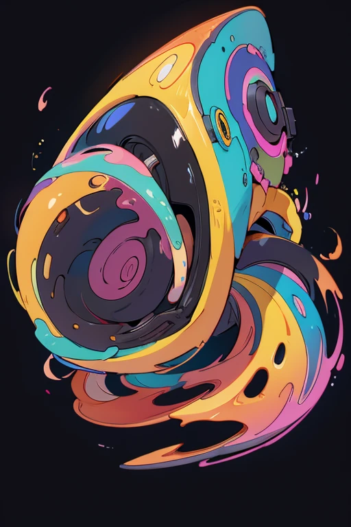 a colorful swirl with a black background