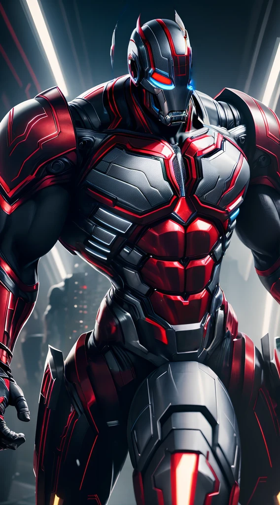 Ultron super strong, muscular, ABS, Bodybuilder, 35mm lens, photography, ultra details, HDR, UHD,8K