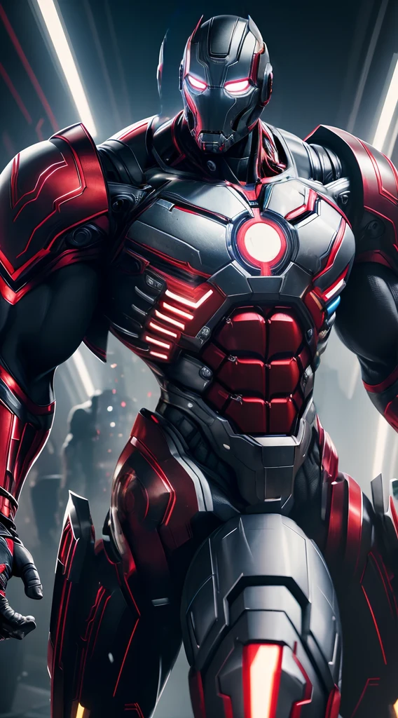 Ultron super strong, muscular, ABS, Bodybuilder, 35mm lens, photography, ultra details, HDR, UHD,8K