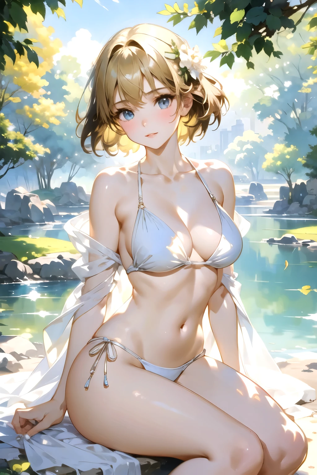 (((topless))), (((show off nipples))), (((show off spread pussy))), (((spread pussy))), (((spread legs))), (((large breast))), (((Show off cleavage))), extremely detailed CG unified 8k wallpaper, very fine 8KCG wallpaper, (​masterpiece, Best Quality), High resolution, Ultra-detailed, ultra-sharp, 1 girl, full nude,Naked, at beach,  ((( sheer sailor shirt, Sleeveless, open front))), (((navel ))),  (((sheer micro mini skirt))),  (Beautiful face, Cute face, Detailed face),  (((Detailed beautiful eyes))), BREAK, (((Sunny))), perfecteyes eyes