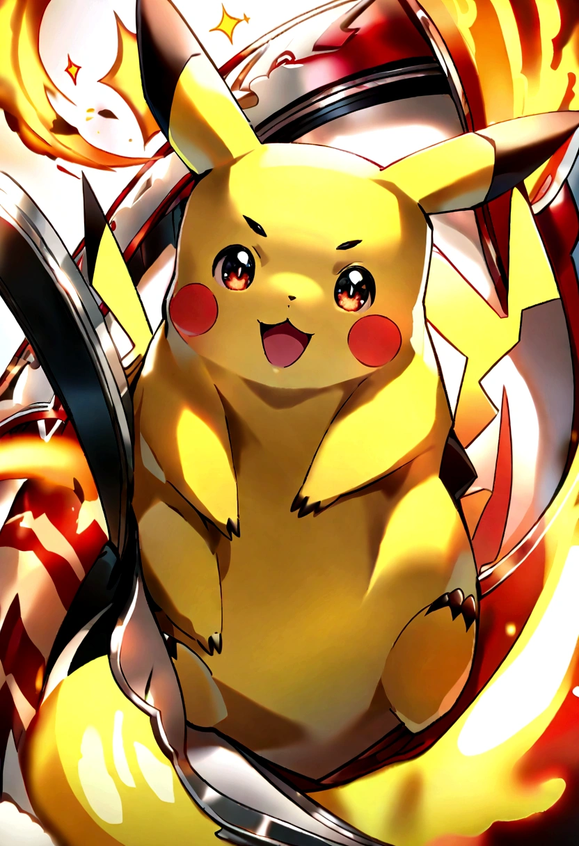 Pikachu is playful and cute,Lively and agile,Yellow soft hairs,Redfaced,sparkling big eyes,Cute little pointy ears。(Pikachu:1.5)