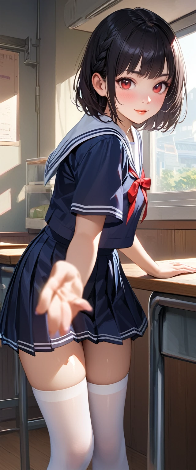 Kitasan black, ahoge, hair ornament, animal ears, horse tail, (black hair),
From the side, hands to elbows against the wall, (standing), (mid-waist), (sailor suit), (long sleeves), (dark blue suit), (sailor skirt), long skirt), (skirt rolled up) ,(dark blue sailor color),(blush),
(futanari), (erect penis), (penis sticking out of skirt), (blush), (chubby body), (ejaculation), nsfw, troubled eyebrows, orgasm, (dark sperm), (a little dark room),