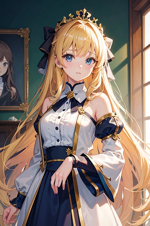 masterpiece, Highest quality, High resolution，Follow the on-screen instructions、Anime Style、One Girl、Princess、Beautiful girl with long blonde hair